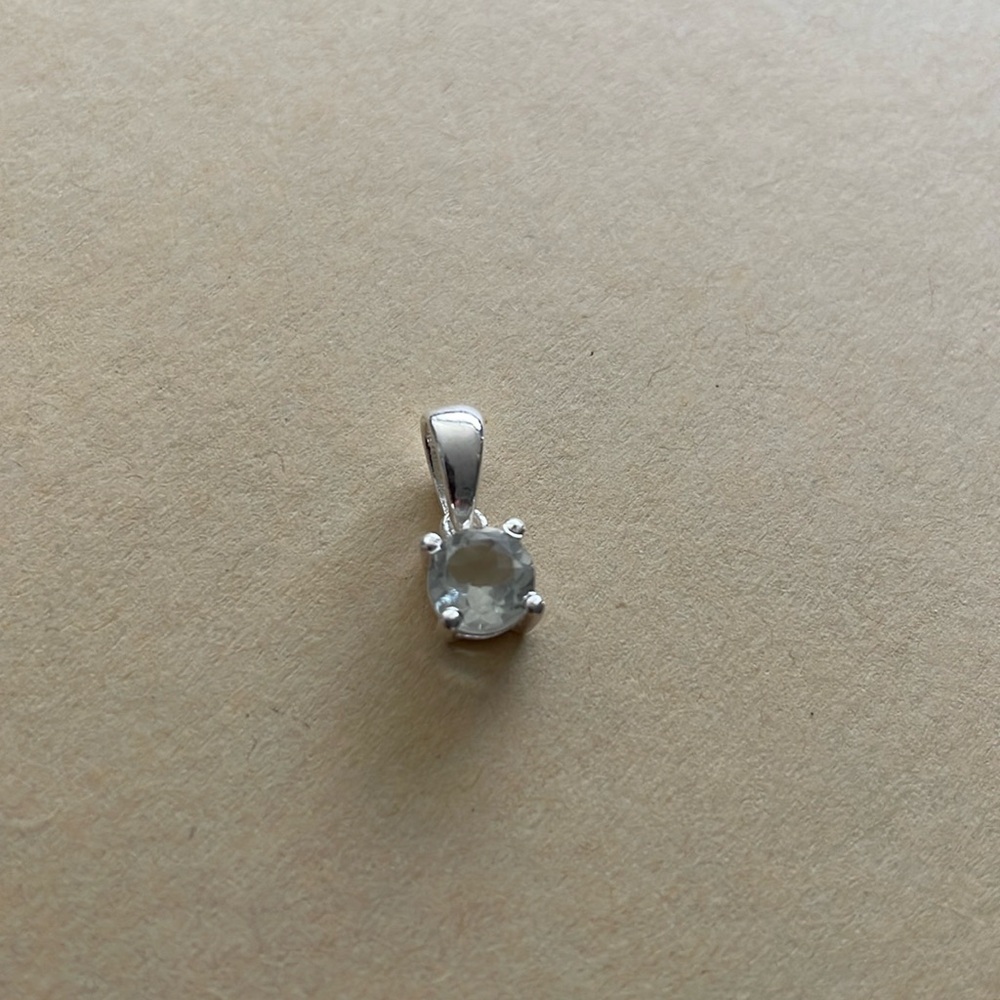 Sterling Silver Green Amethyst Small Pendant - NEW